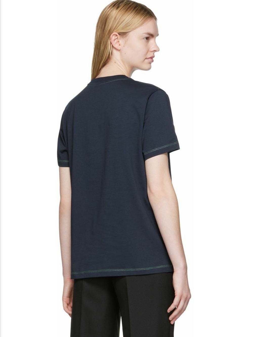 GANNI Navy Blue Ganni Hotel Smiley Face T-Shirt Tee - Picture 8 of 16